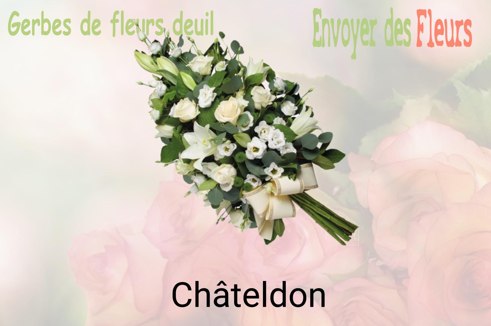 Gerbe de fleurs de deuil livrée à Châteldon